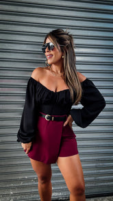 “NURIA” TWILL BELTED SKORT